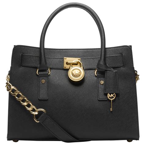 black michael kors fo fur satche|Michael Kors leather satchel large.